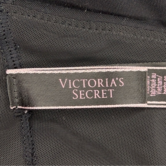 LARGE VICTORIAS SECRET BLACK BRALETTE CASUAL LINED WIREFREE STRAPPY BACK ACCENT - Picture 6 of 11